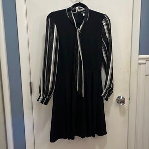 Smak Parlour Long Sleeve Striped Tie Dress